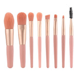 8Pcs Makeup Brushes Set - Pink