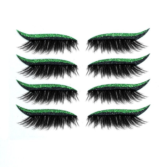 Eyeliner Eyelashes Sticker - Green