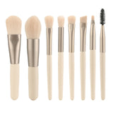 8Pcs Makeup Brushes Set - Beige