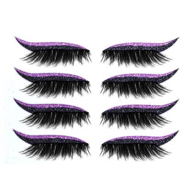 Eyeliner Eyelashes Sticker - Purple