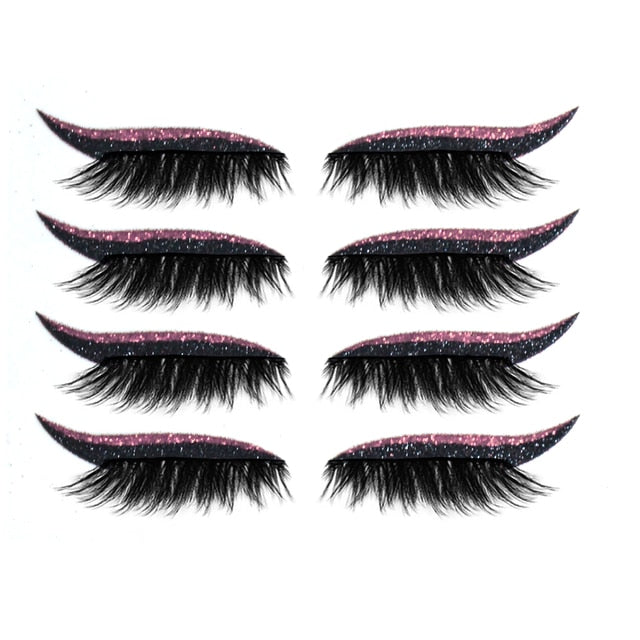 Eyeliner Eyelashes Sticker - Pink