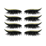 Eyeliner Eyelashes Sticker - Gold