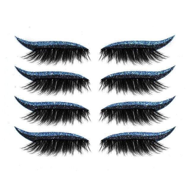 Eyeliner Eyelashes Sticker - Blue